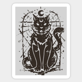 Dark Cat Magical Feline Magnet